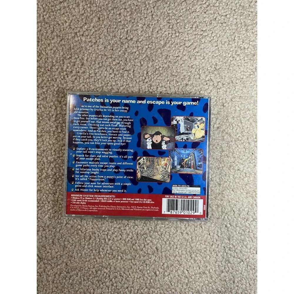 101 Dalmatians Escape From Devil Manor PC CD-ROM 1997 Not Tested